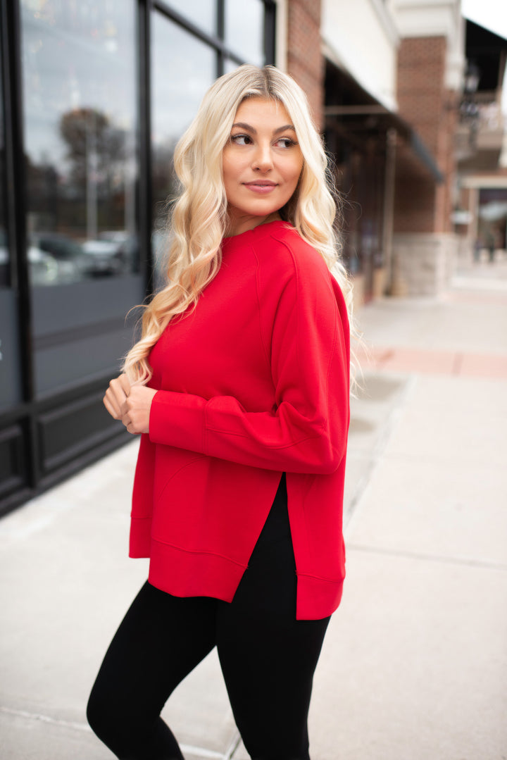 Slit Scuba Pullover (Ruby)