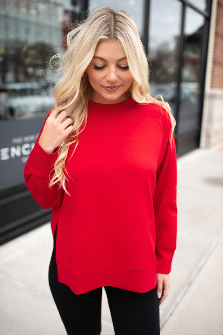 Slit Scuba Pullover (Ruby)