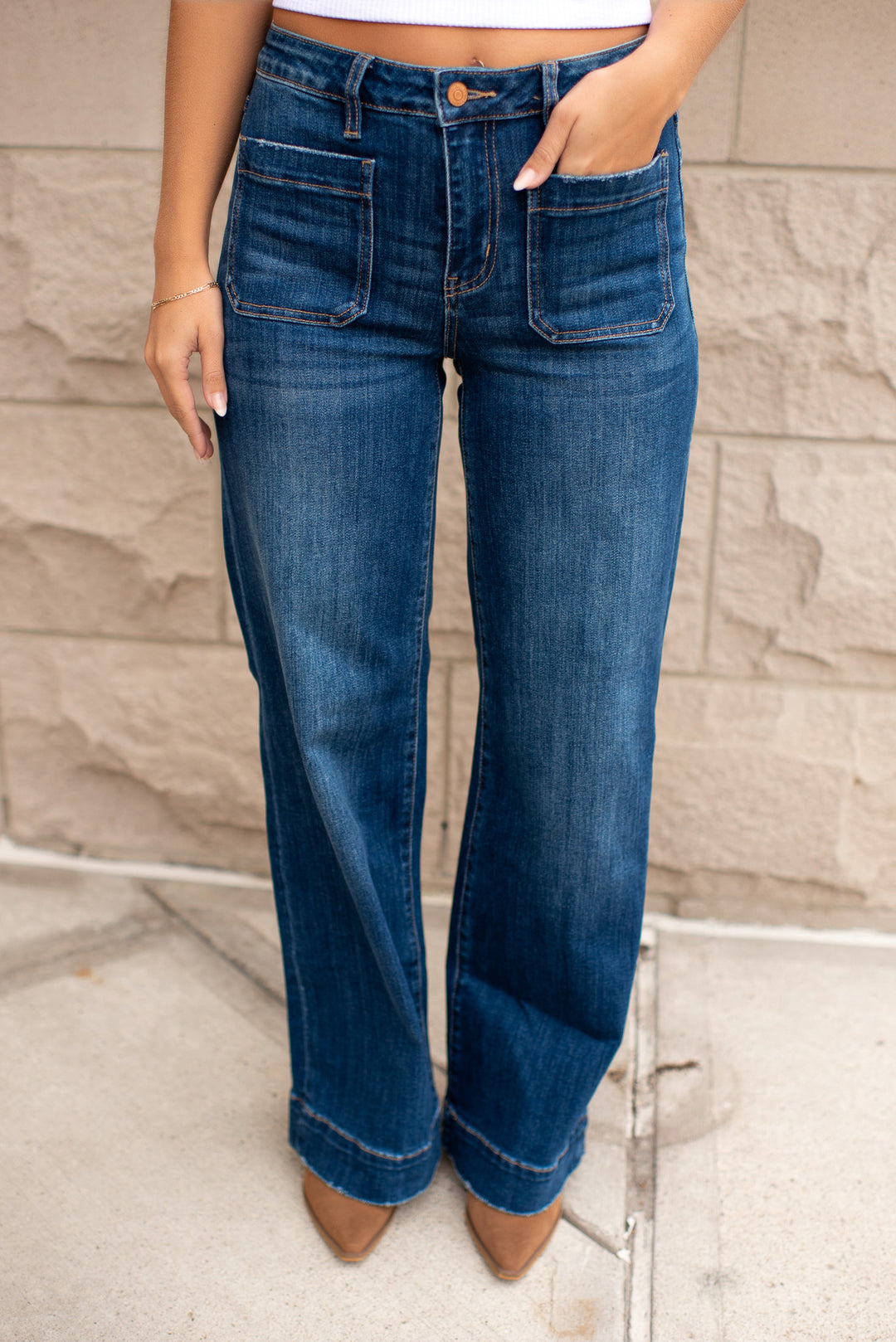 Nora High Rise Wide Jeans (Dark Denim)