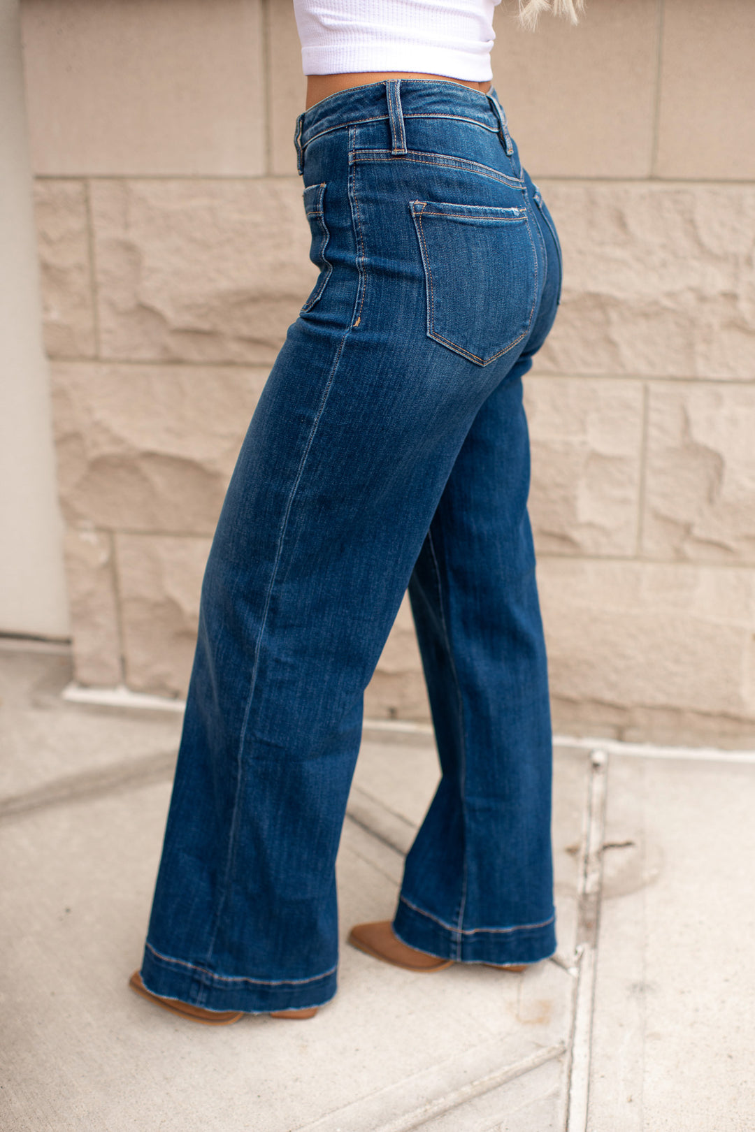 Nora High Rise Wide Jeans (Dark Denim)