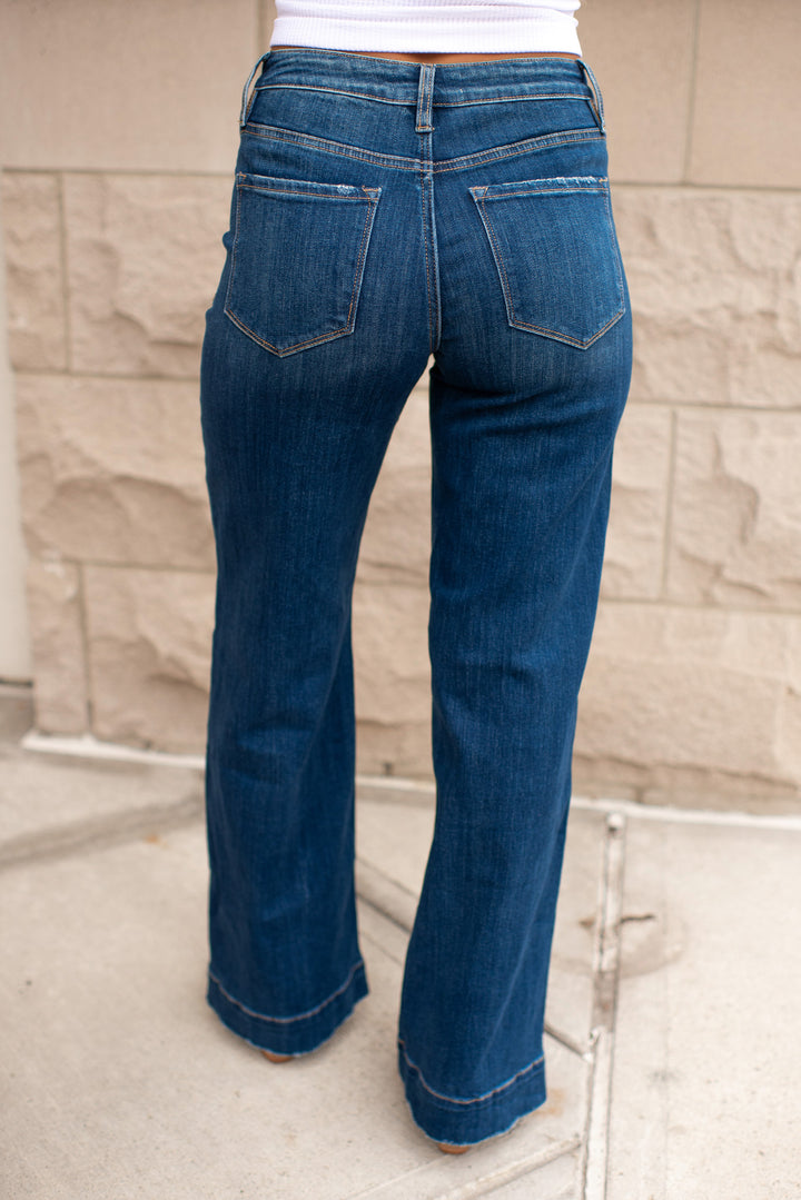 Nora High Rise Wide Jeans (Dark Denim)
