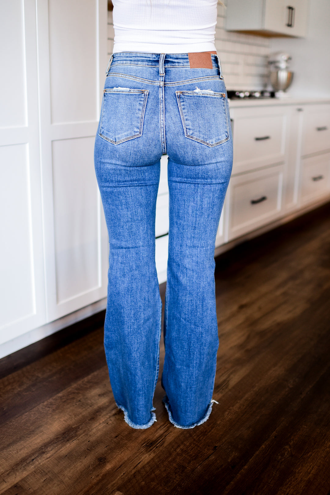 Judy Blue Holly Flare Denim Jeans (Medium Wash)