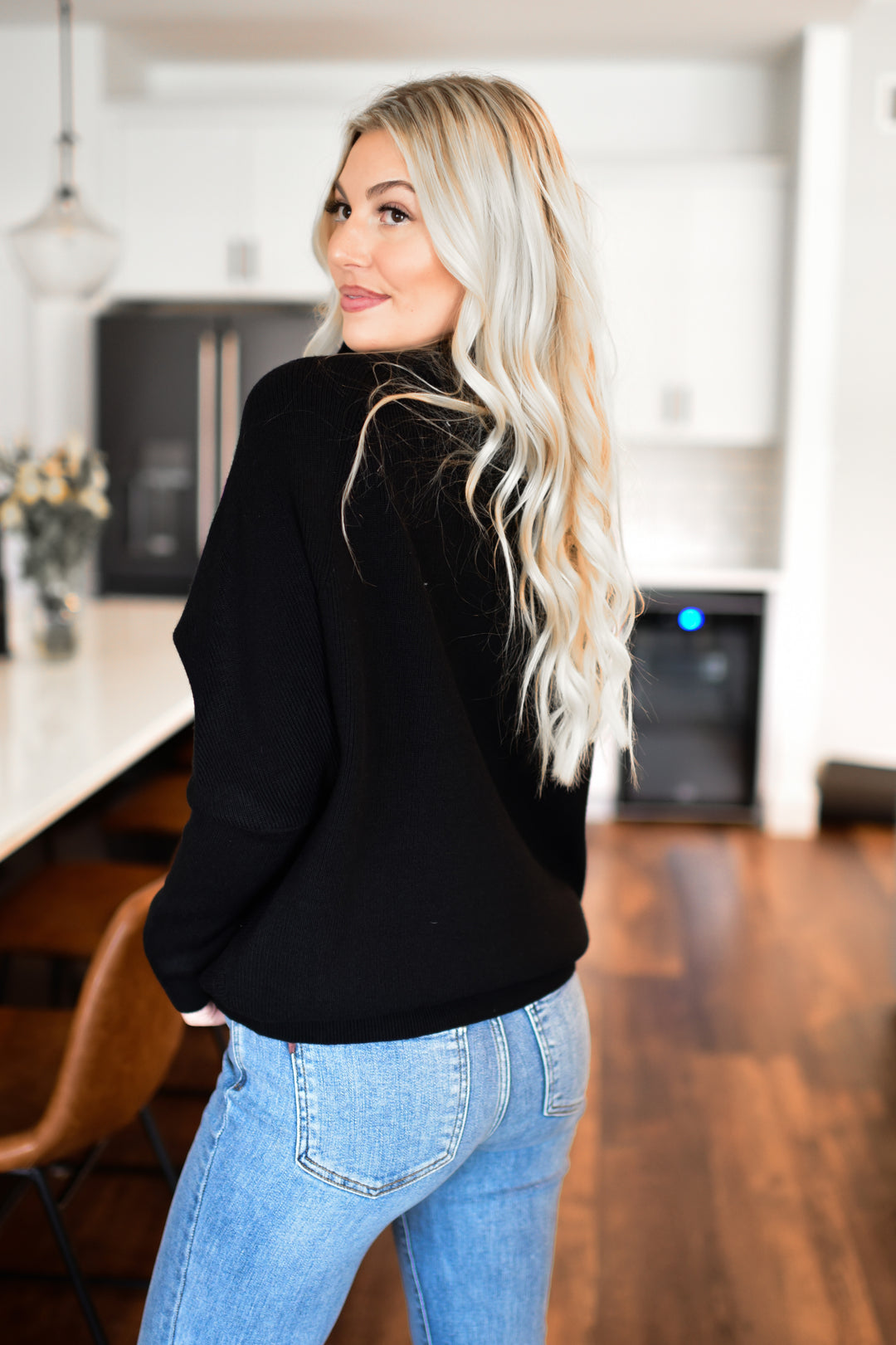 Off-Duty Mock Neck Sweater (Black)