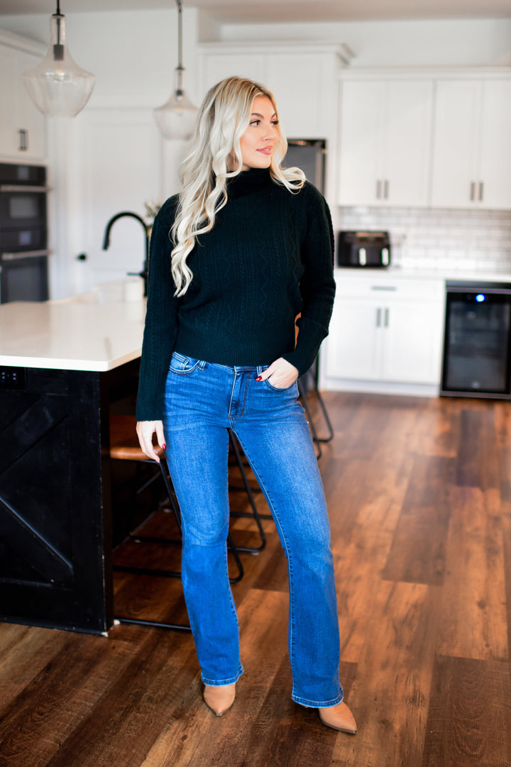 Judy Blue Thermal Bootcut Denim Jeans (Dark)