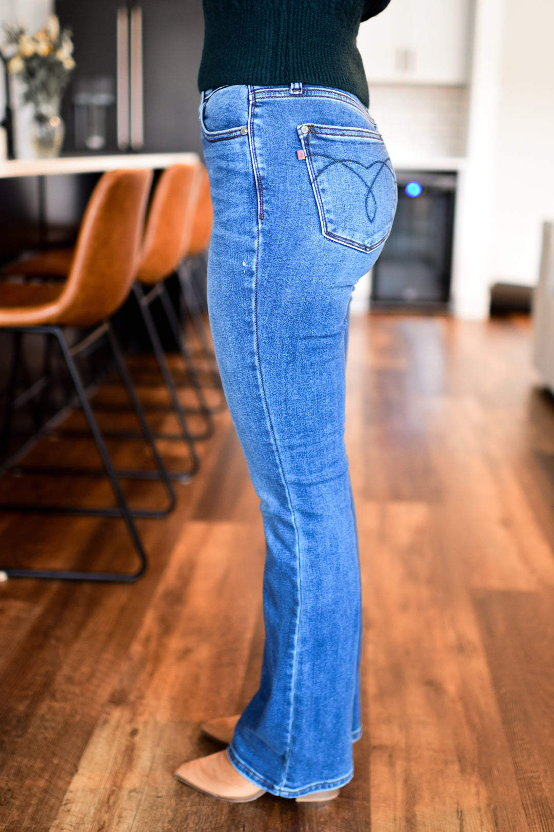 Judy Blue Thermal Bootcut Denim Jeans (Dark)