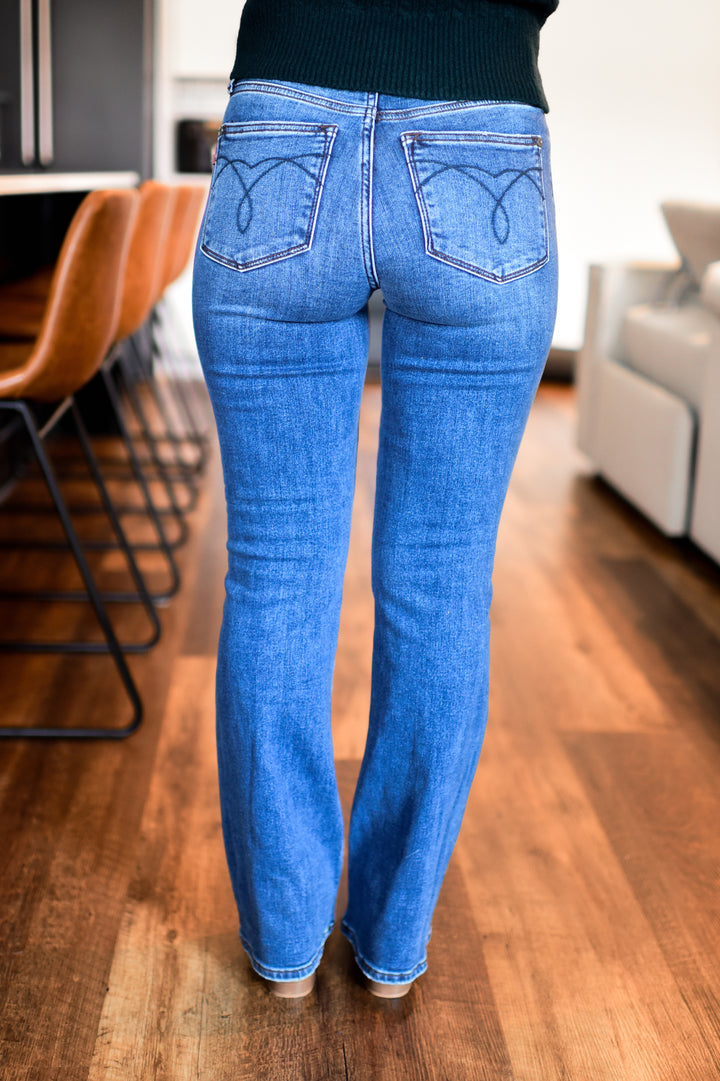 Judy Blue Thermal Bootcut Denim Jeans (Dark)