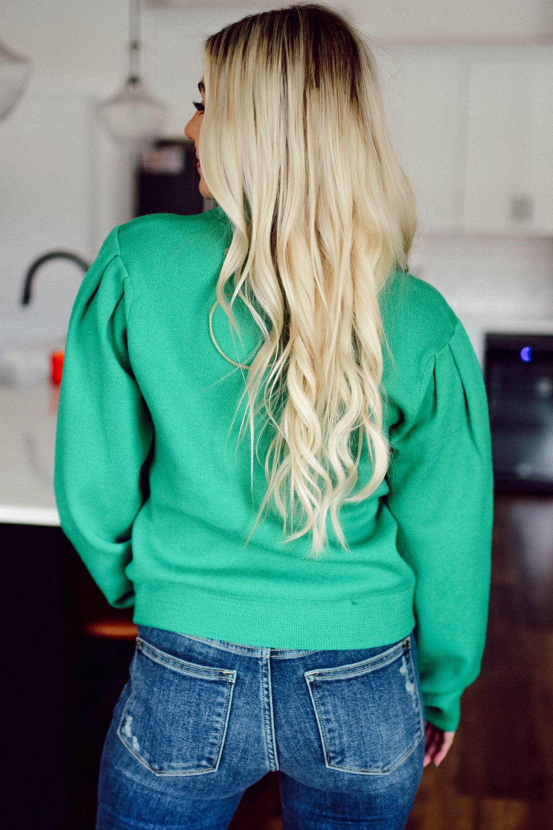 Lucky You Mock Neck Sweater (Kelly Green)