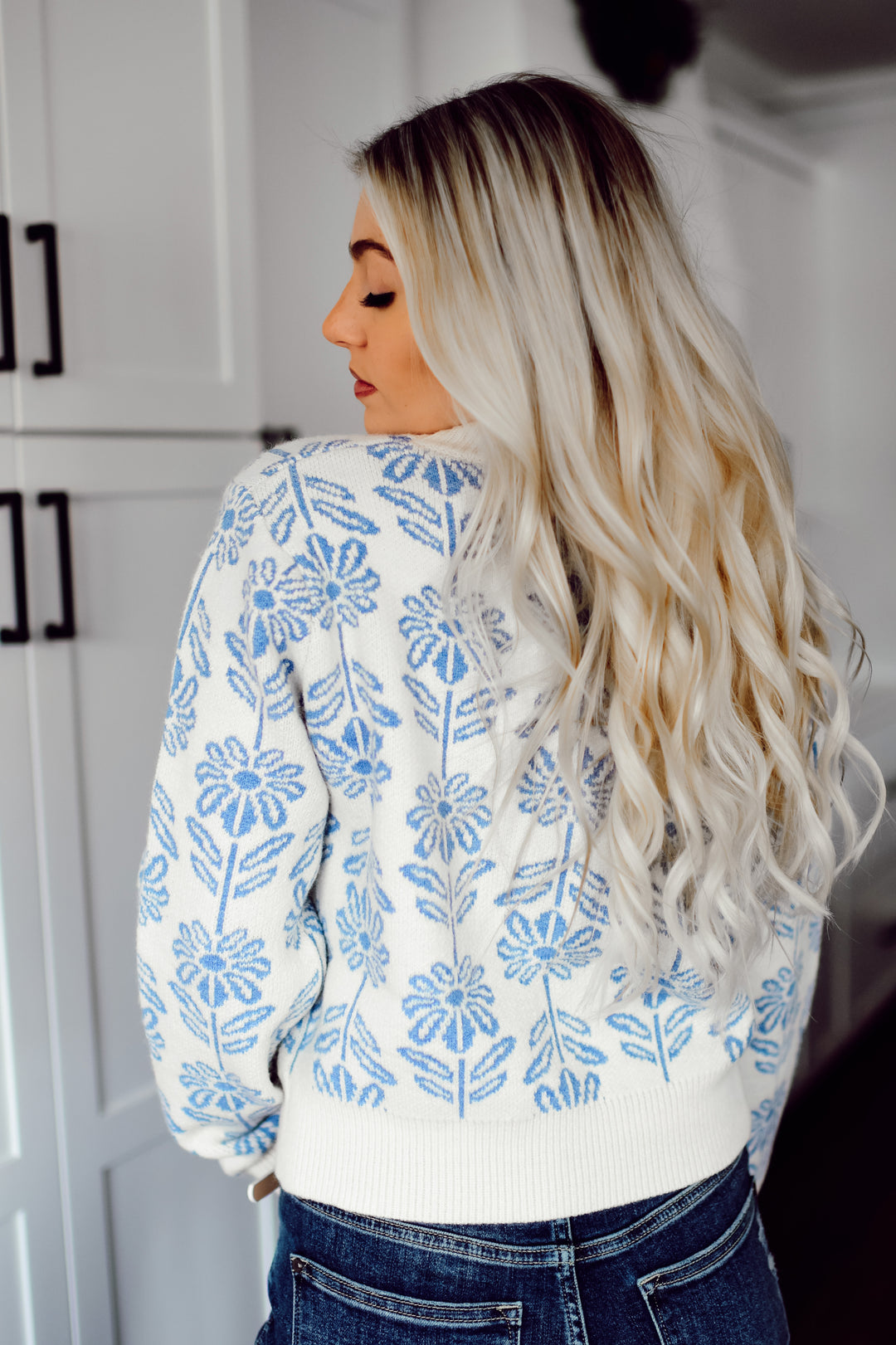 Maple Blossom Sweater (Deep Baby Blue)