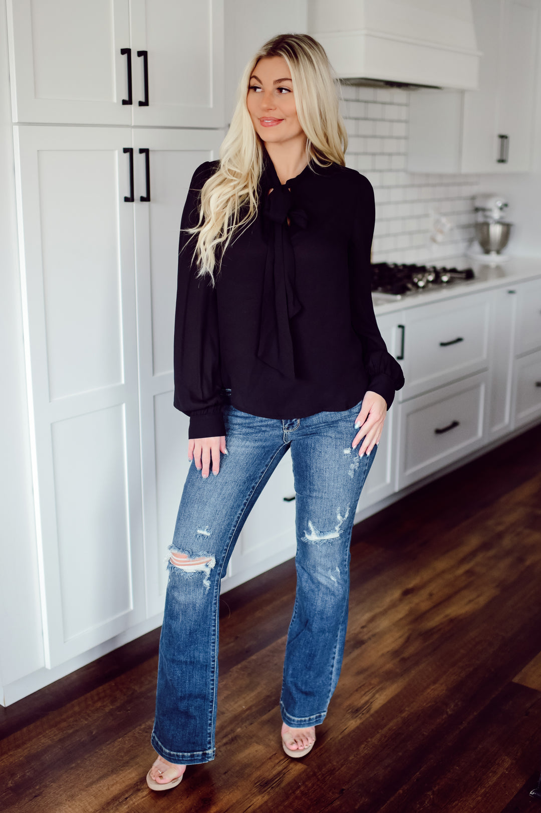 Black Ribbon Top (Black)