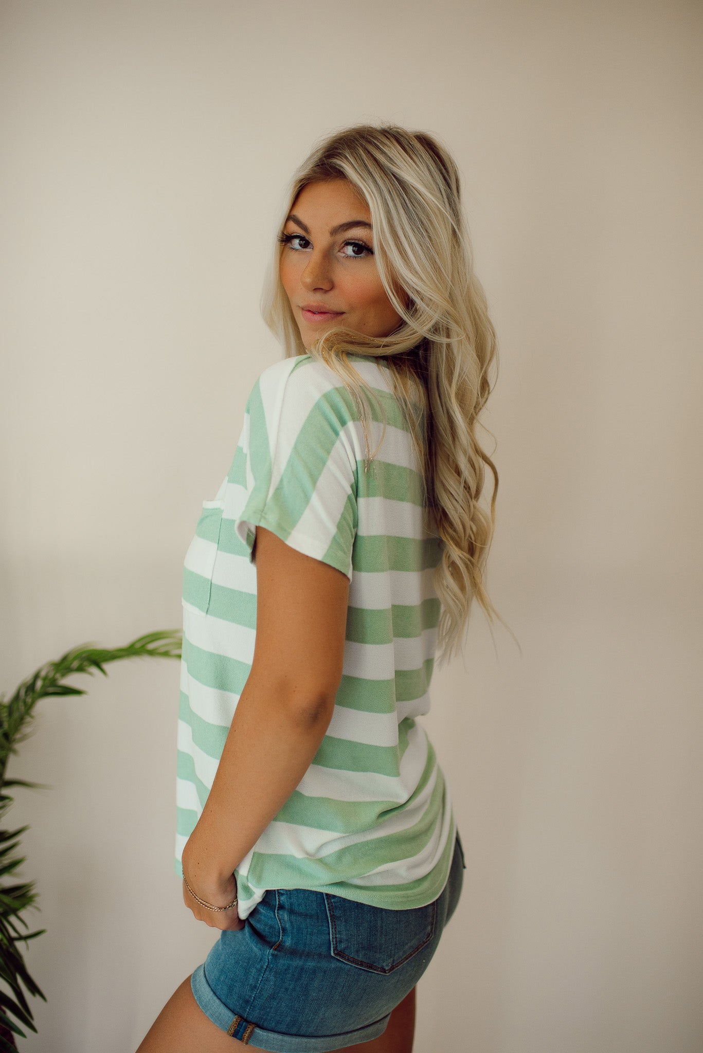 Cottage Feels Striped Tee (Mint)