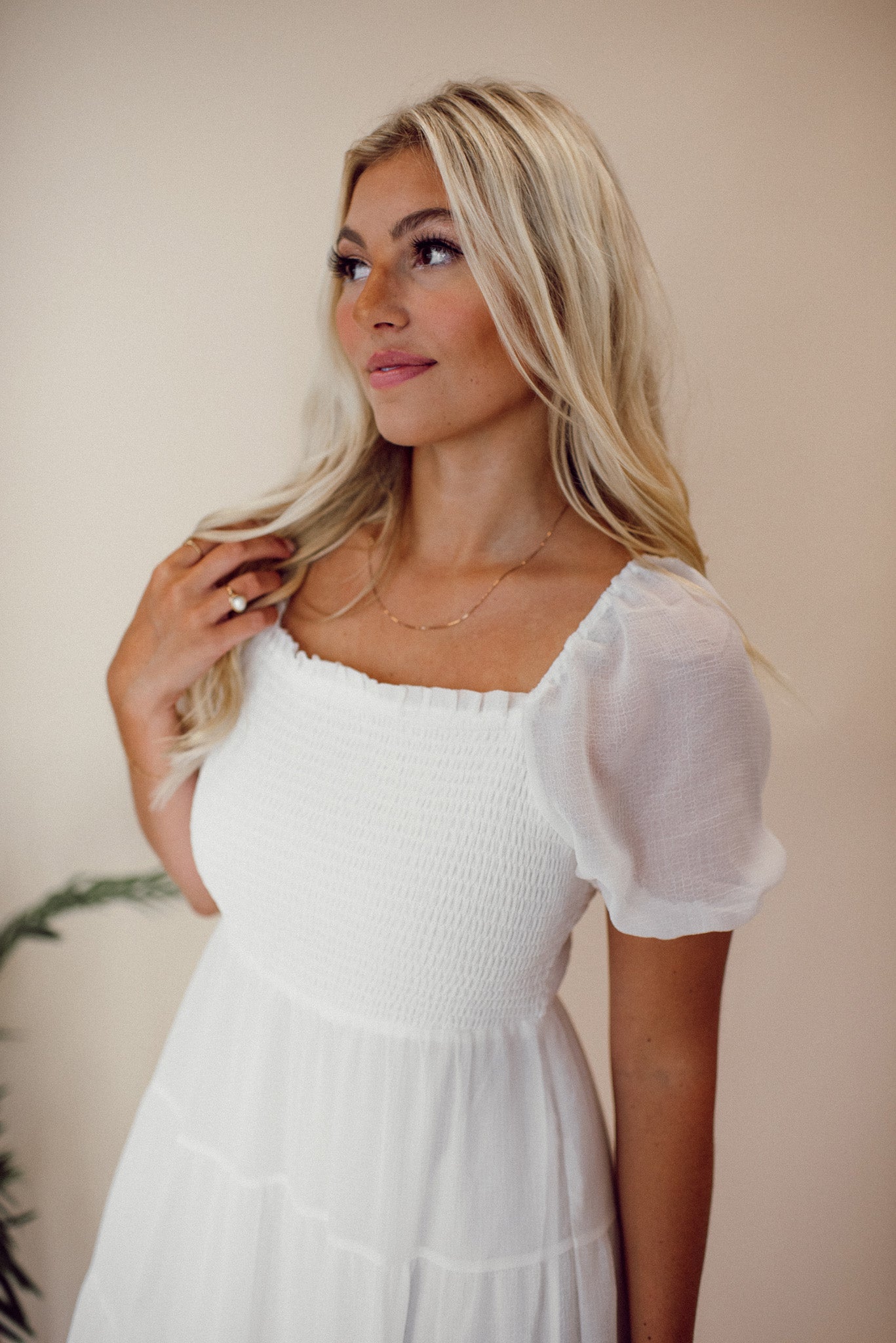 Easy On Me Maxi Dress (White)