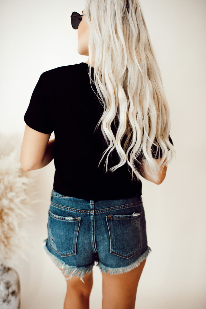 Kori Cropped Tee (Black)