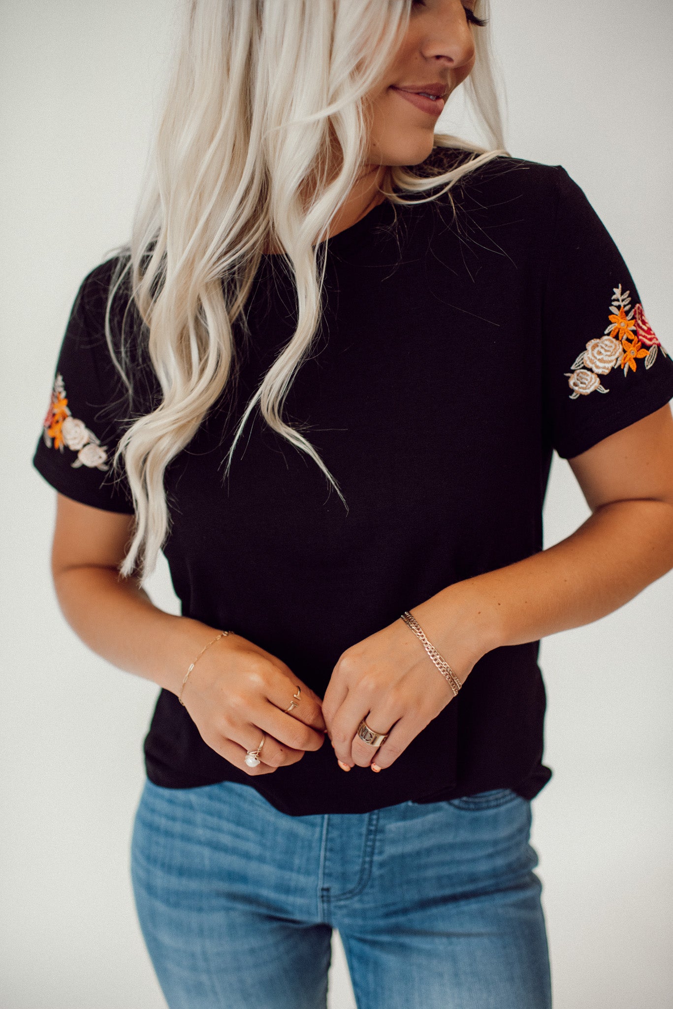 Roses On My Sleeves Embroidered Top