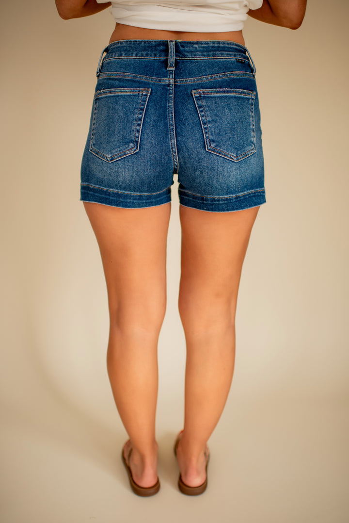 Risen Aspyn Denim Shorts (Dark)