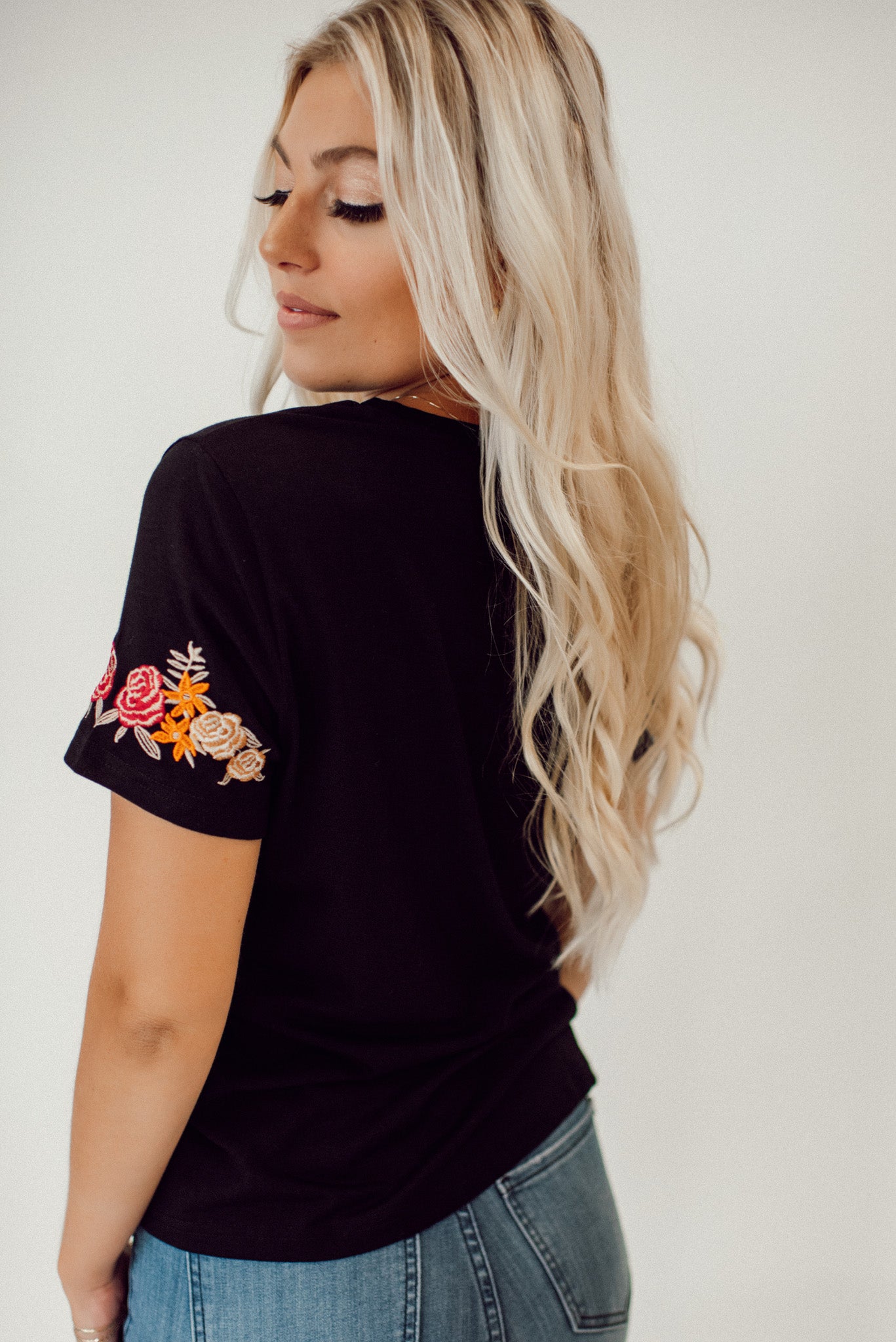 Roses On My Sleeves Embroidered Top