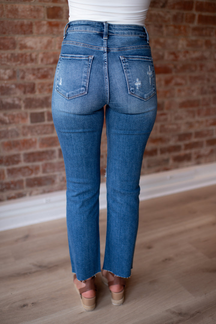 Lylah Distressed Crop Denim (Medium Wash)