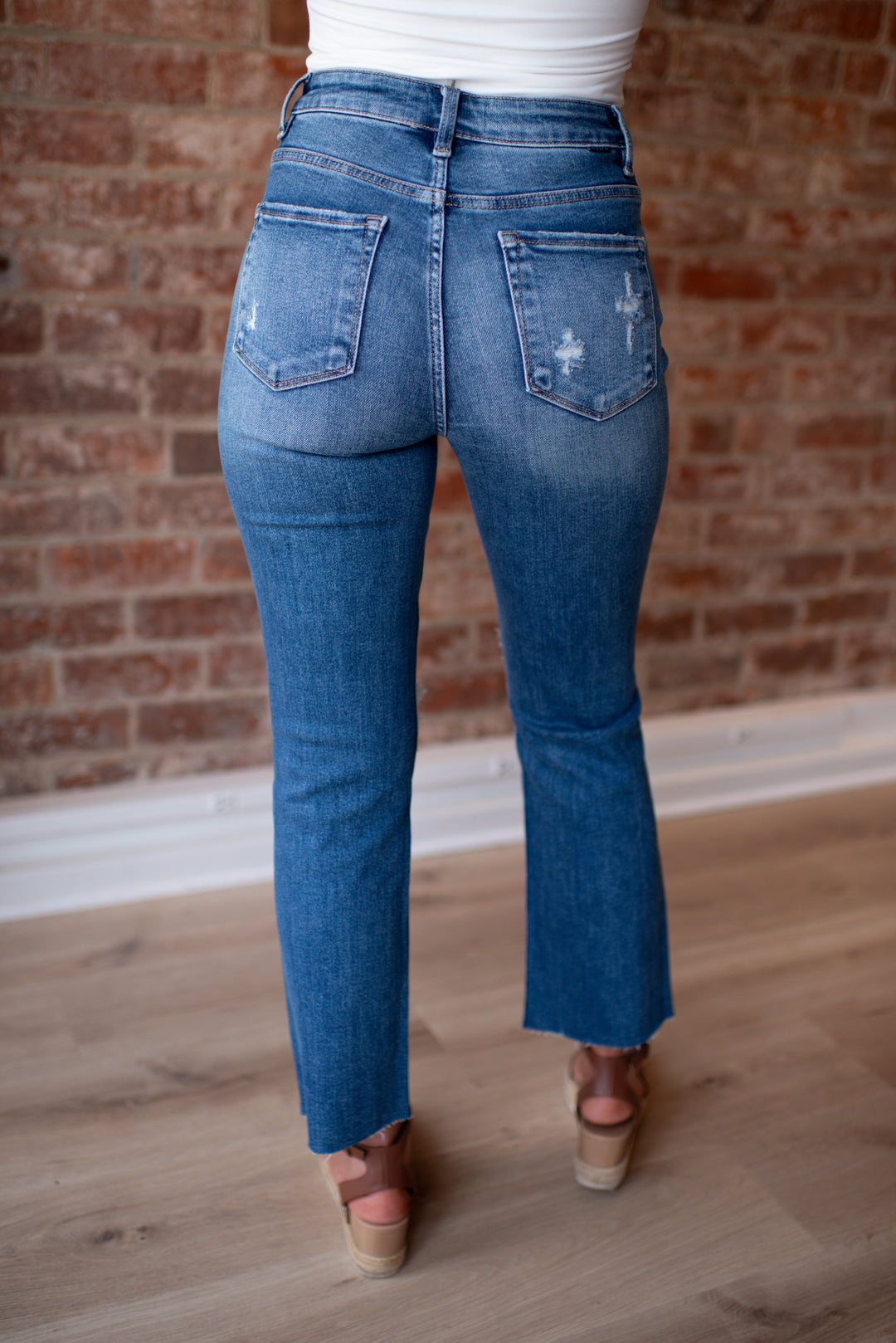 Lylah Distressed Crop Denim (Medium Wash)