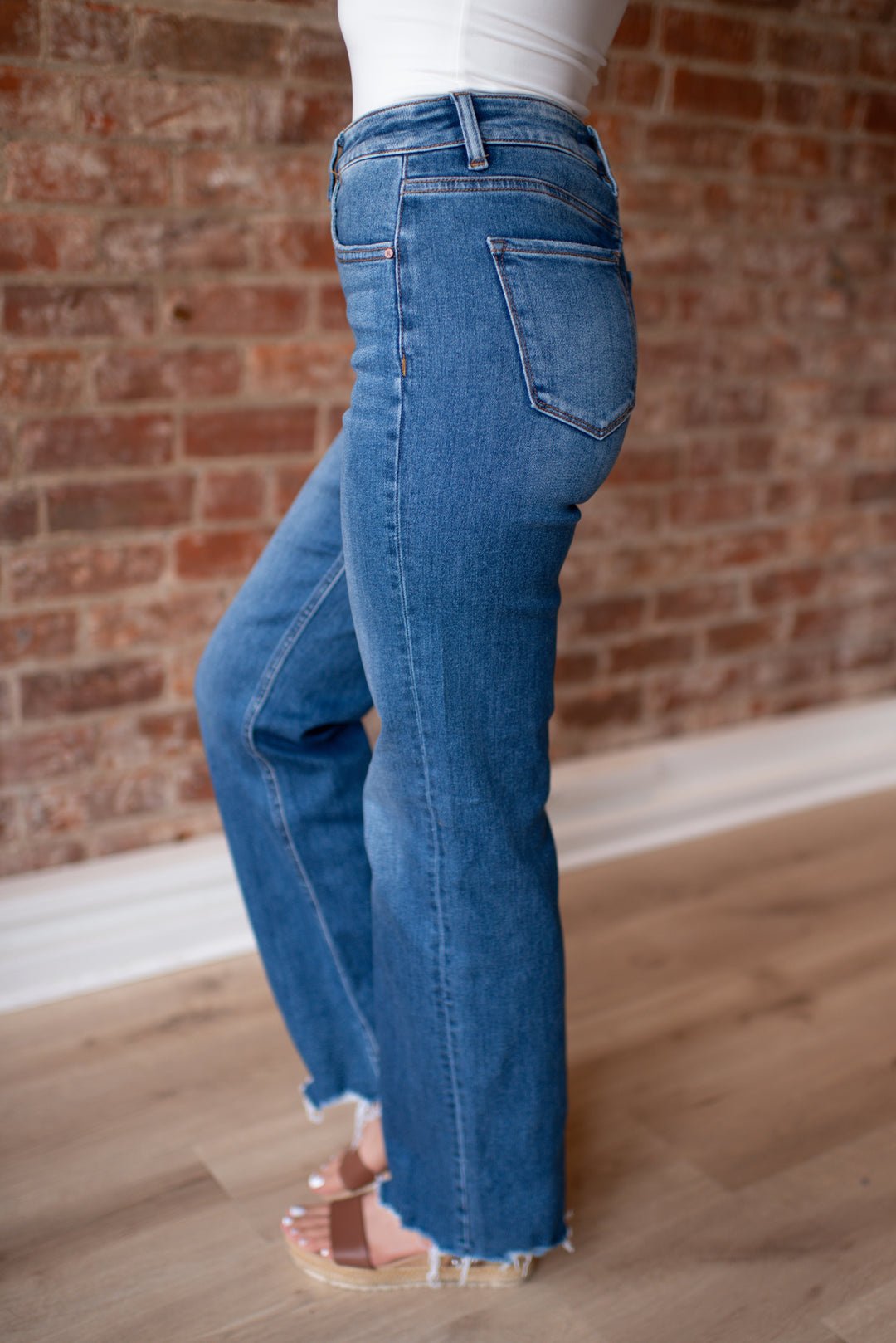 Willow Tummy Control Wide Leg Denim (Dark)