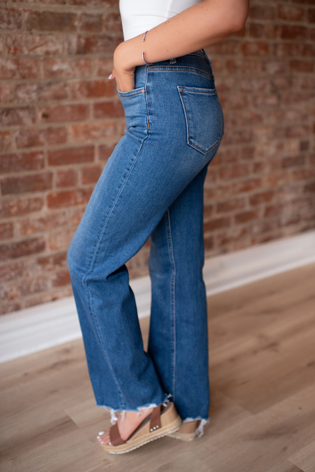 Willow Tummy Control Wide Leg Denim (Dark)