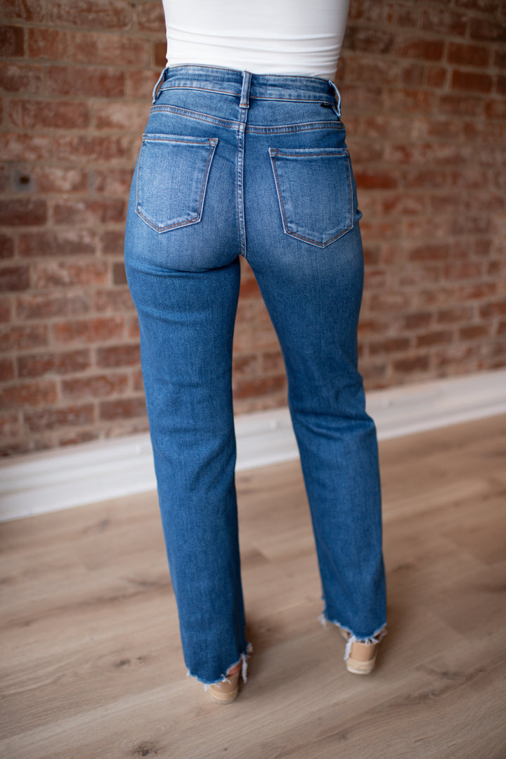 Willow Tummy Control Wide Leg Denim (Dark)