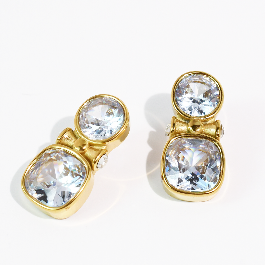 30A PREORDER Double Diamond Earring Waterproof