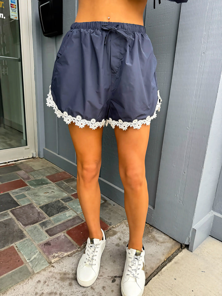 Luna Lace Windbreaker Set (Navy)
