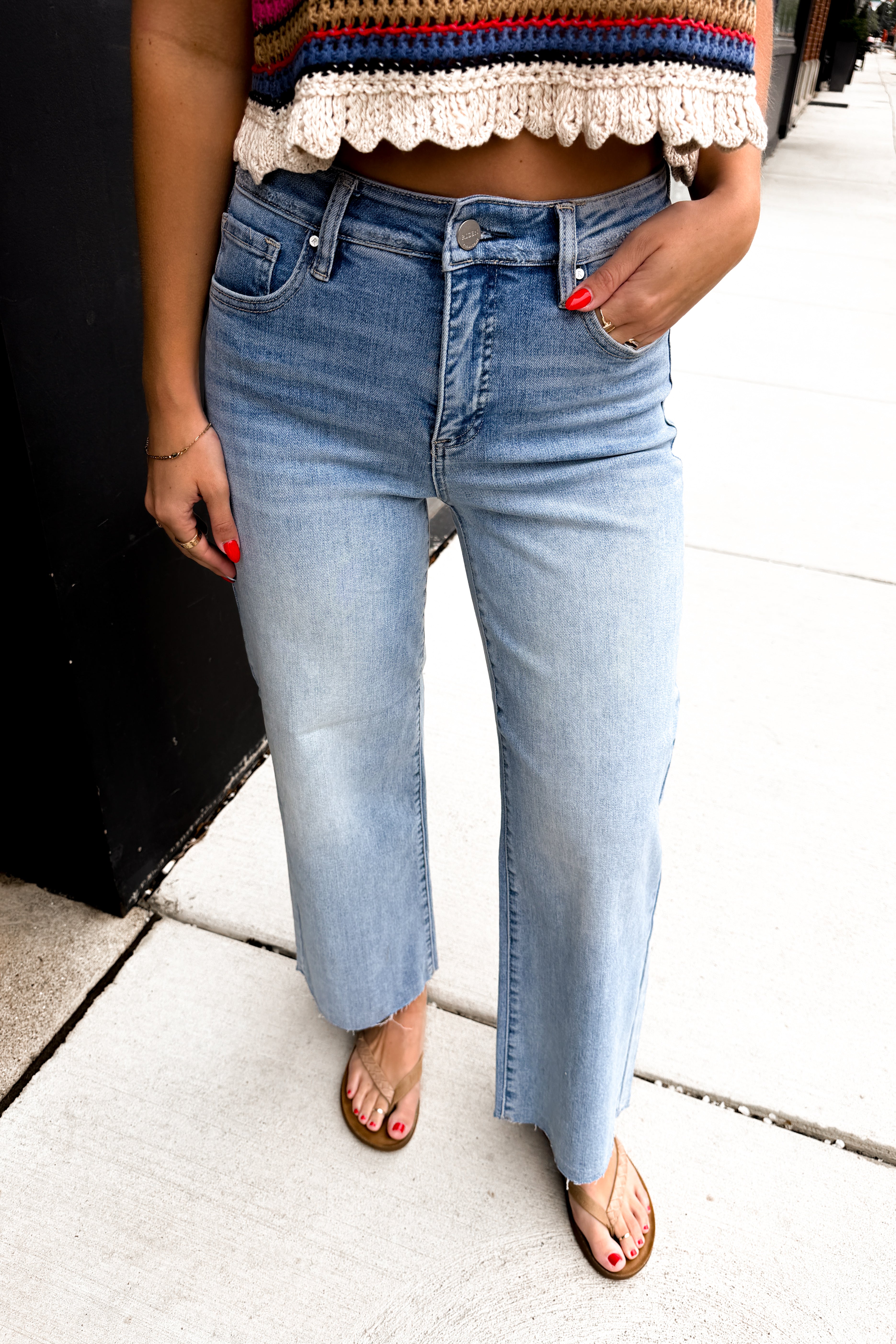 Risen Collier High Rise Wide Leg Jeans (Light) – Blue Layne Boutique