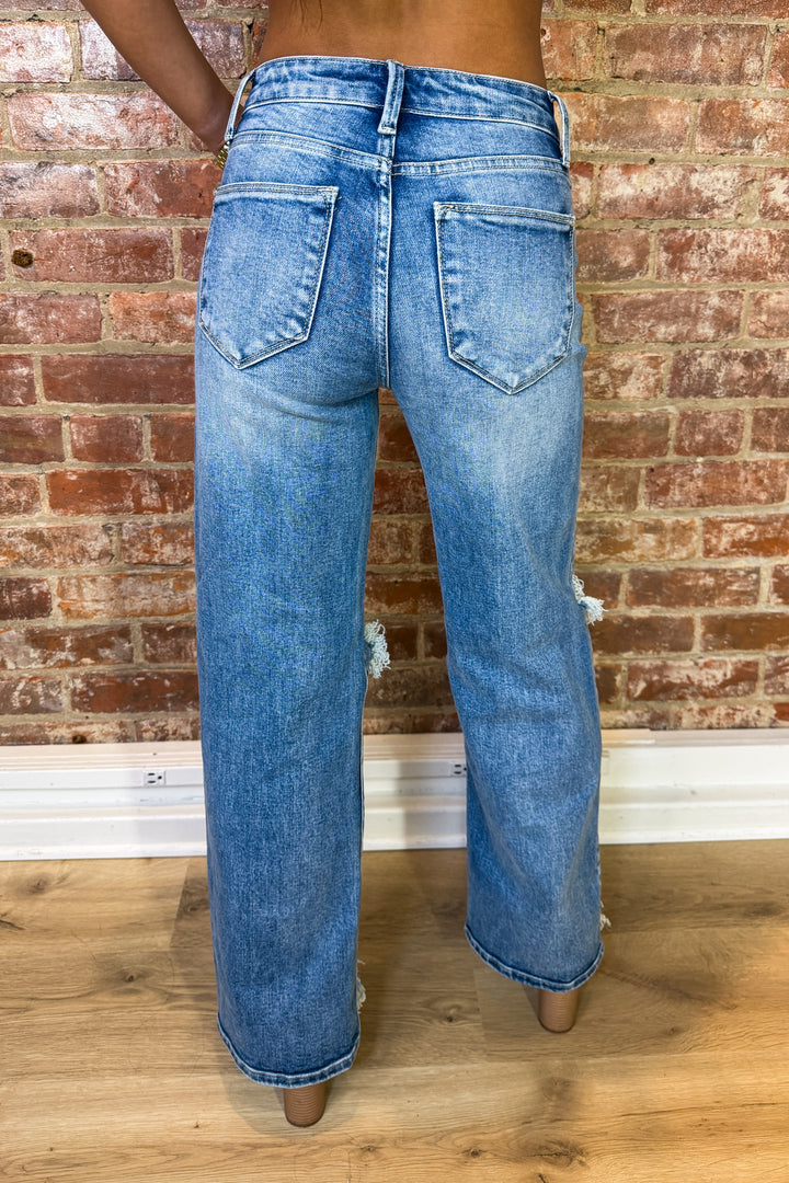 Tinsley Straight Wide Denim (Medium Wash)