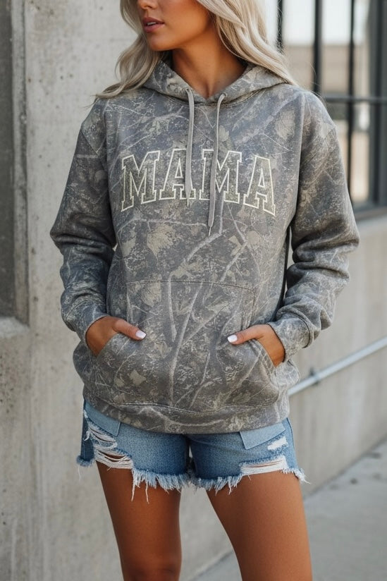 Camo Embroidered Mama Hoodie