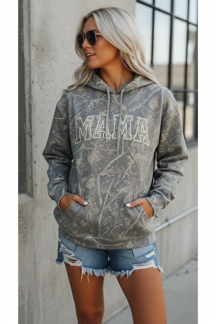 Camo Embroidered Mama Hoodie
