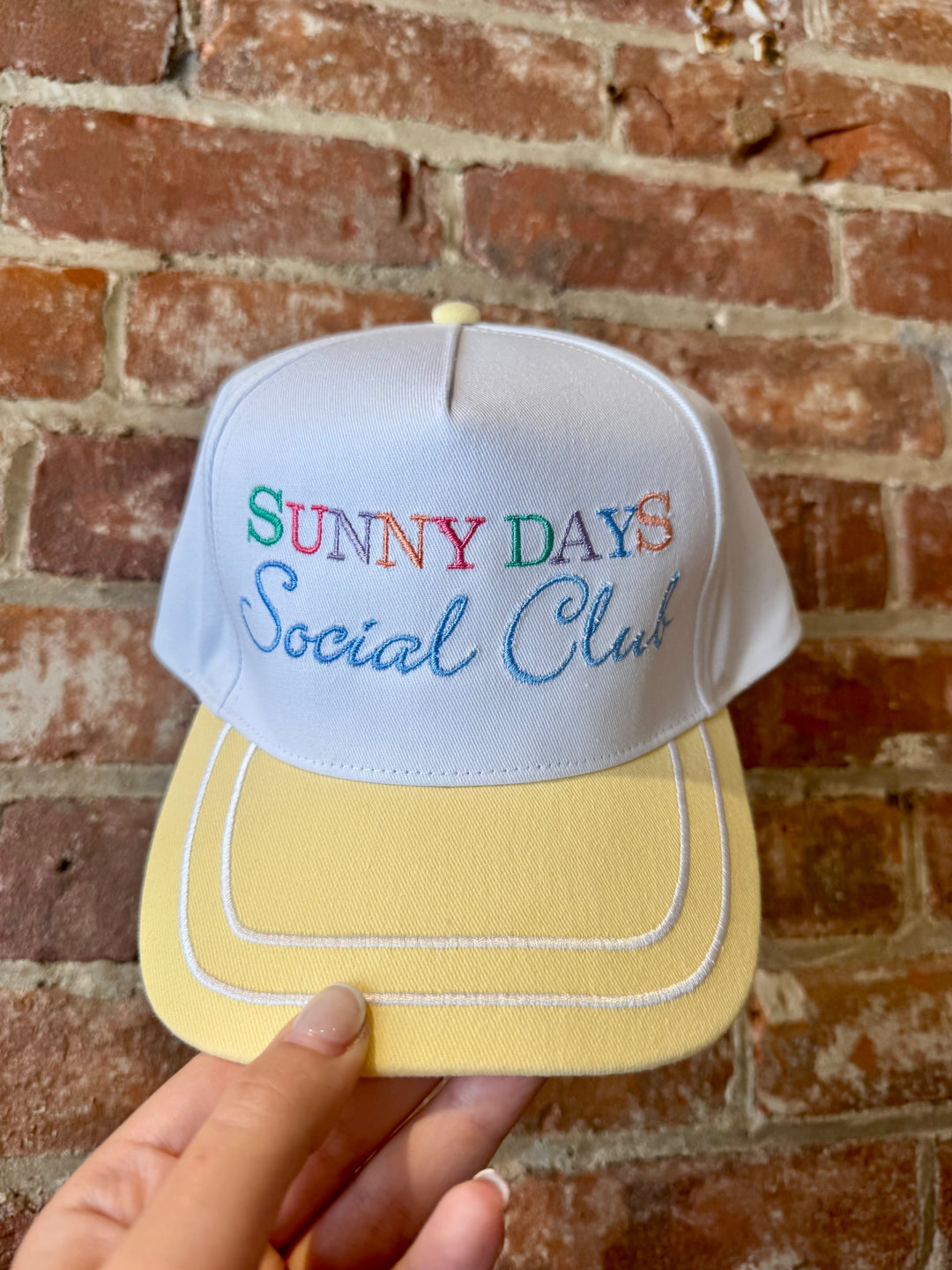 Sunny Days Trucker Hat (Yellow/White)