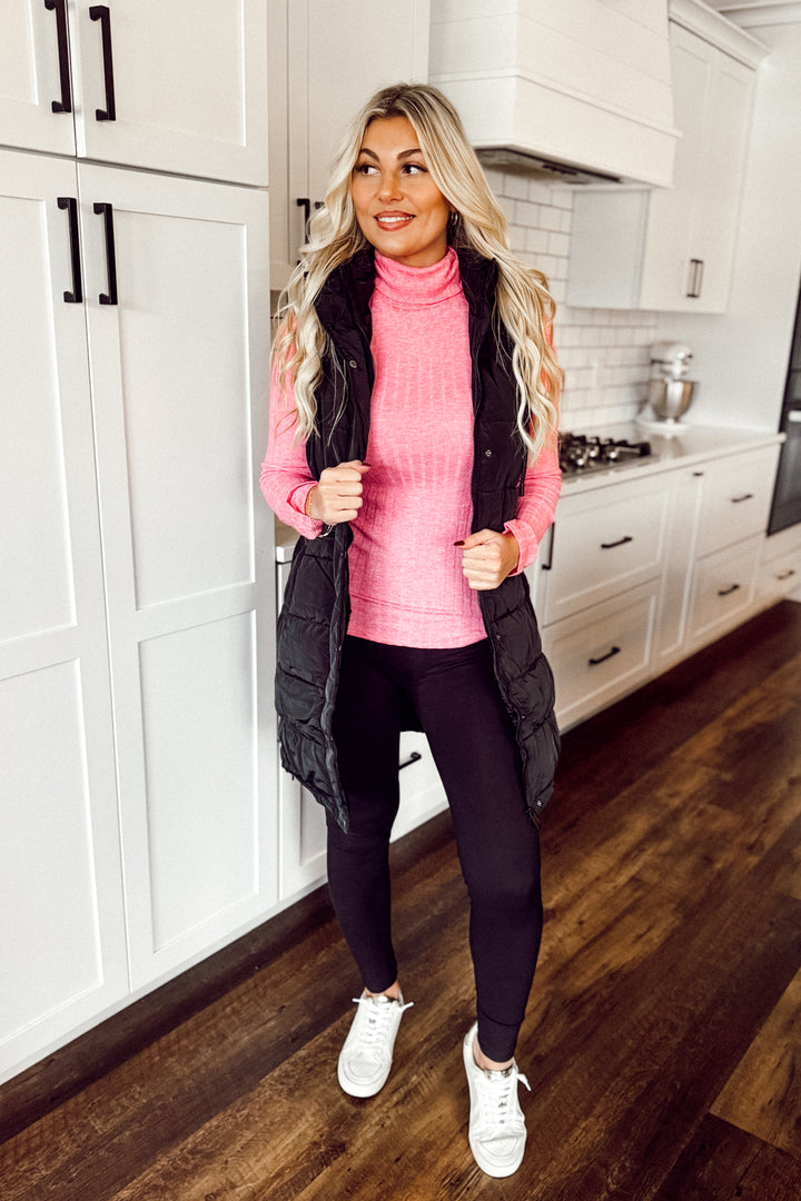 Soft Sculpt Turtleneck (Pink)