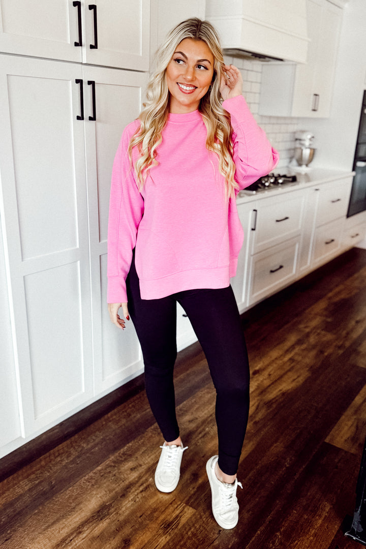 Slit Scuba Pullover (Pink)