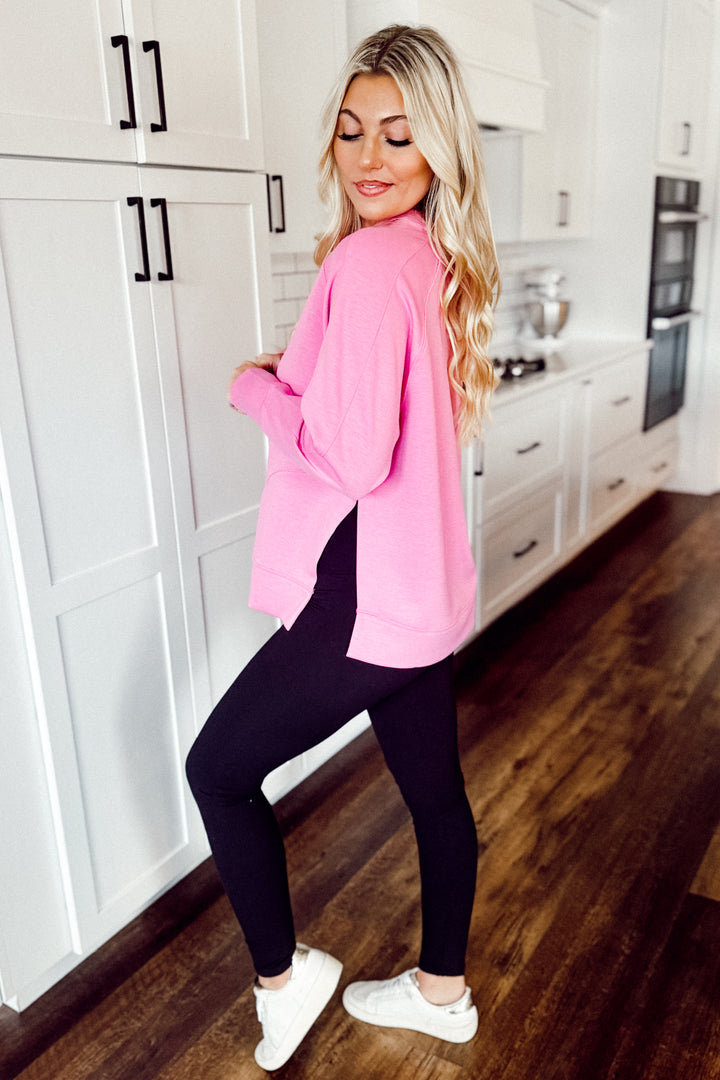 Slit Scuba Pullover (Pink)
