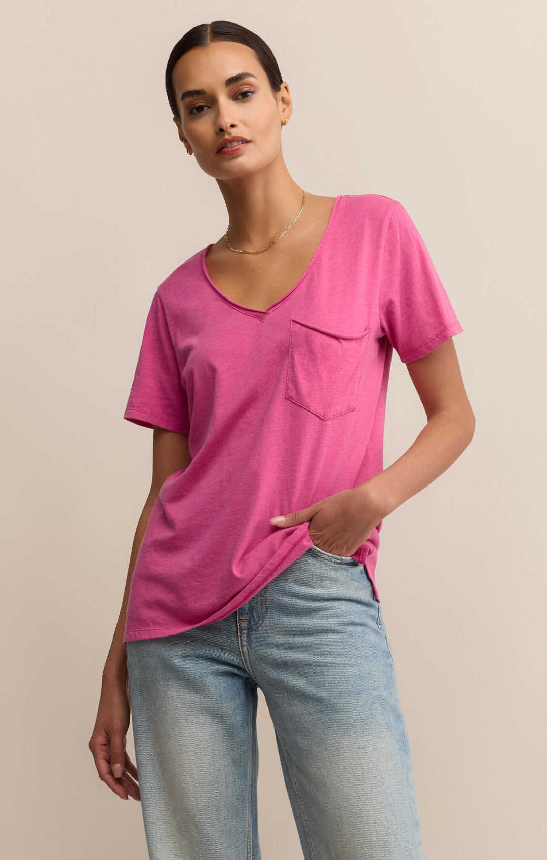 Z Supply Modern Pocket Tee (Island Pink)