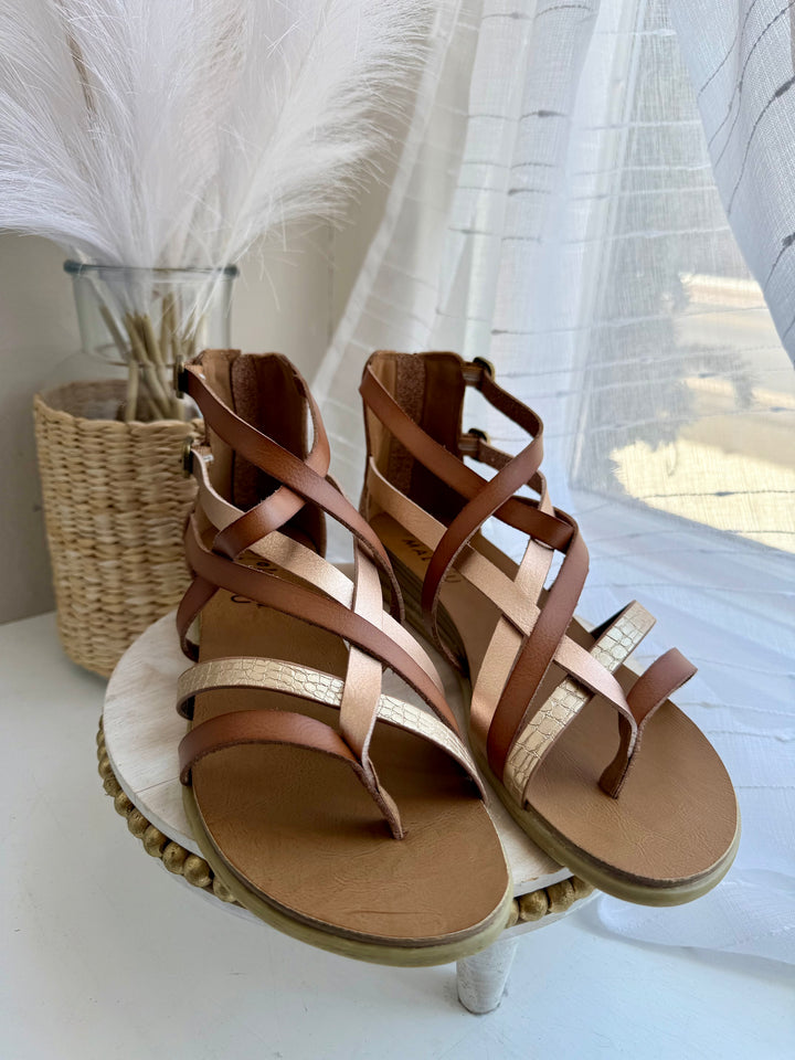 Blowfish Brock Sandals (Gold Oak, Rose Gold)