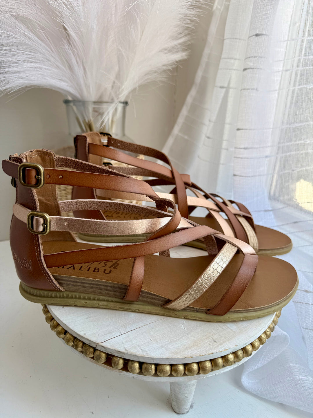 Blowfish Brock Sandals (Gold Oak, Rose Gold)
