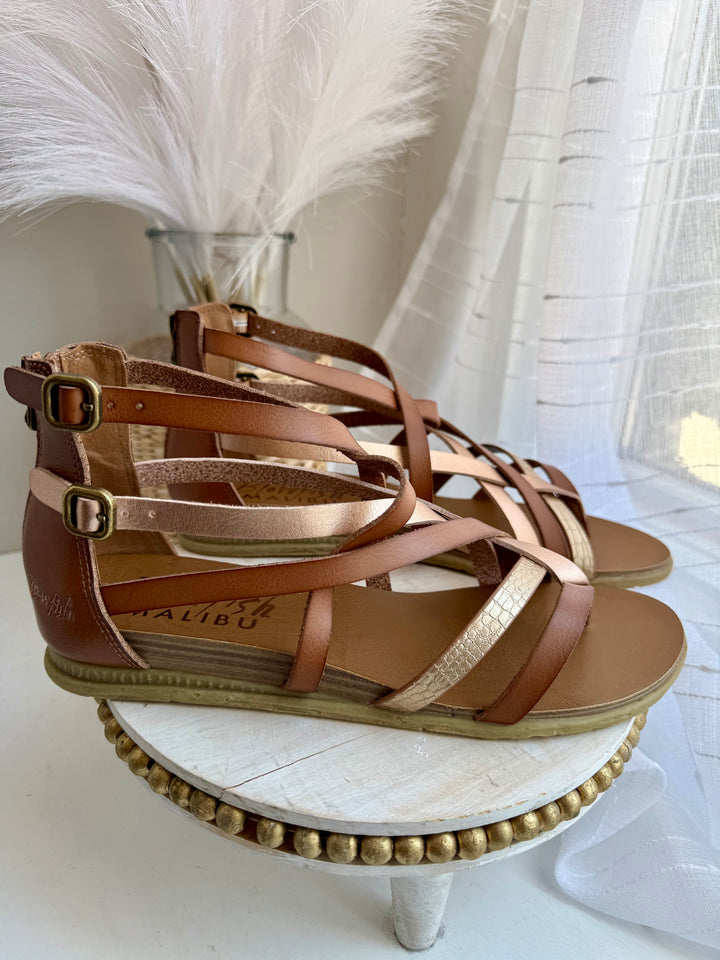 Blowfish Brock Sandals (Gold Oak, Rose Gold)