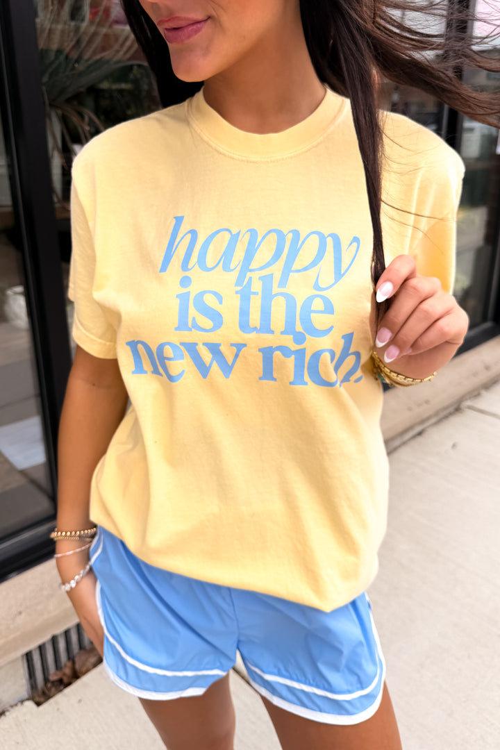 Happy is the New Rich Graphic T-Shirt