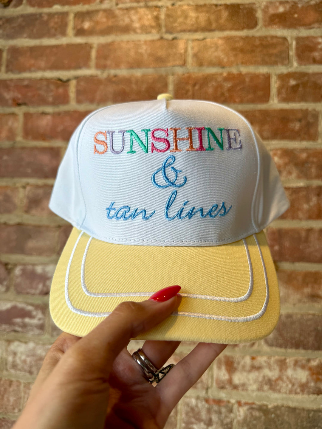 Sunshine & Tan Lines Trucker Hat (Yellow/White)