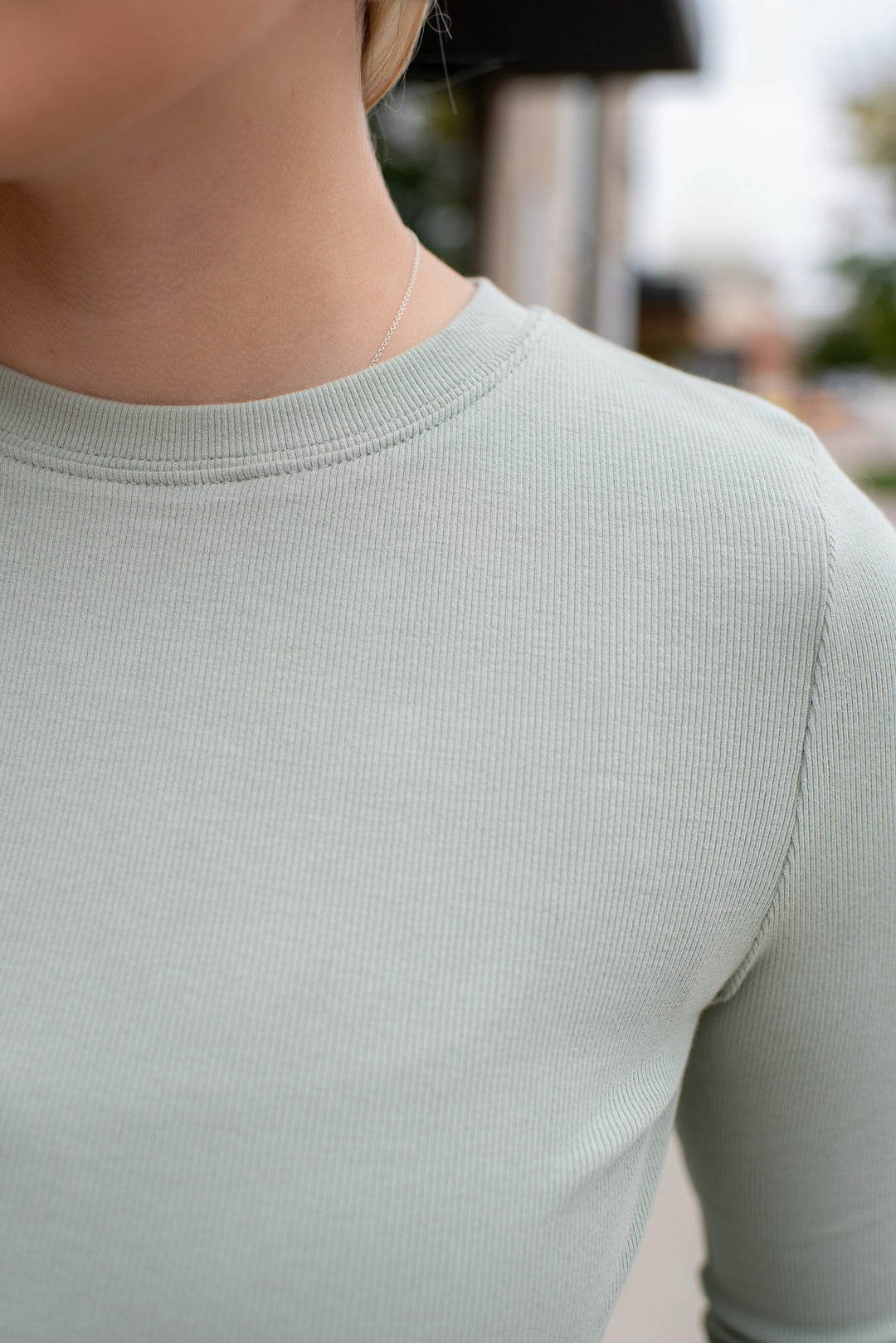 Ribbed & Ready Long Sleeve Top (Soft Sage)