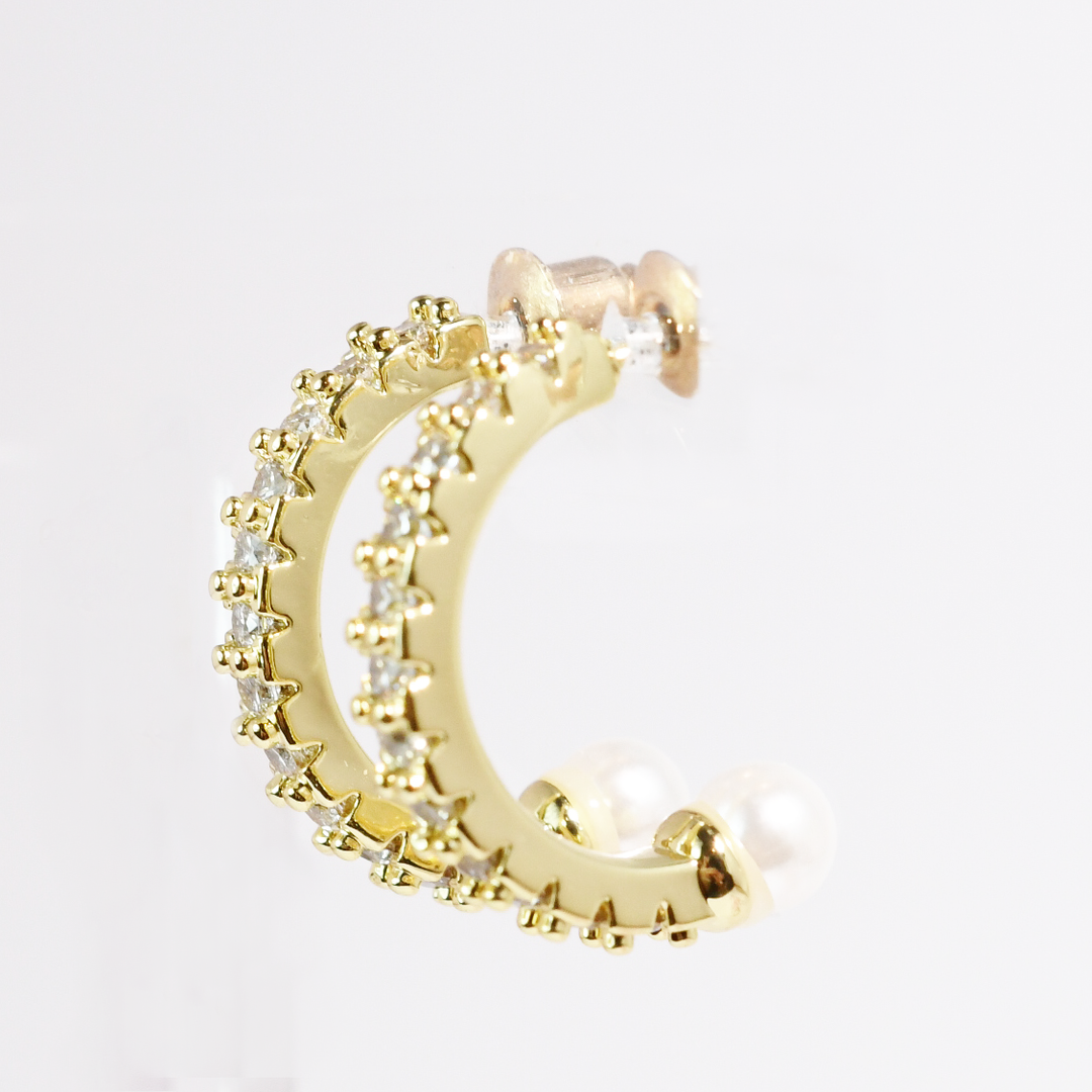 30A PREORDER Pearl Crush Hoop Gold