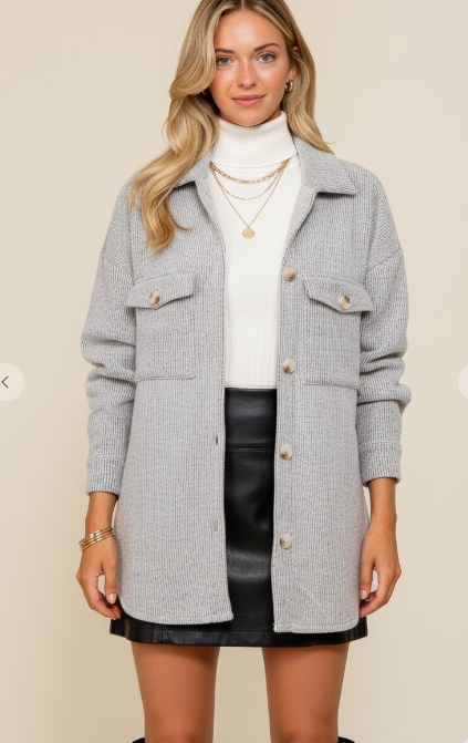 The Brinley Shacket (Grey)