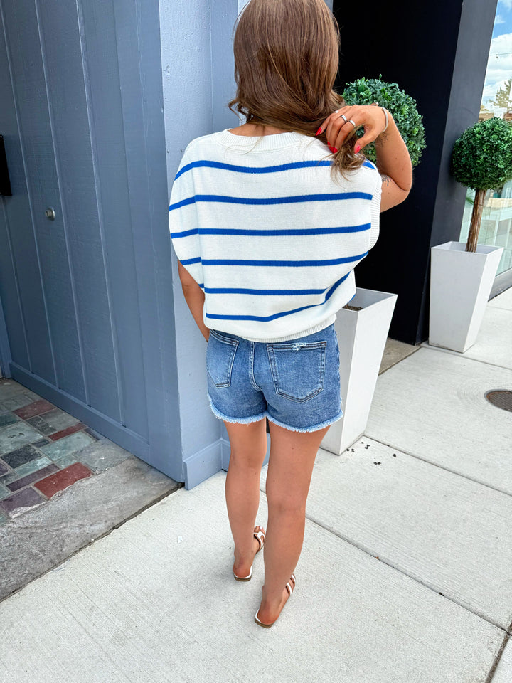 Ocean Breeze Striped Top (Blue)
