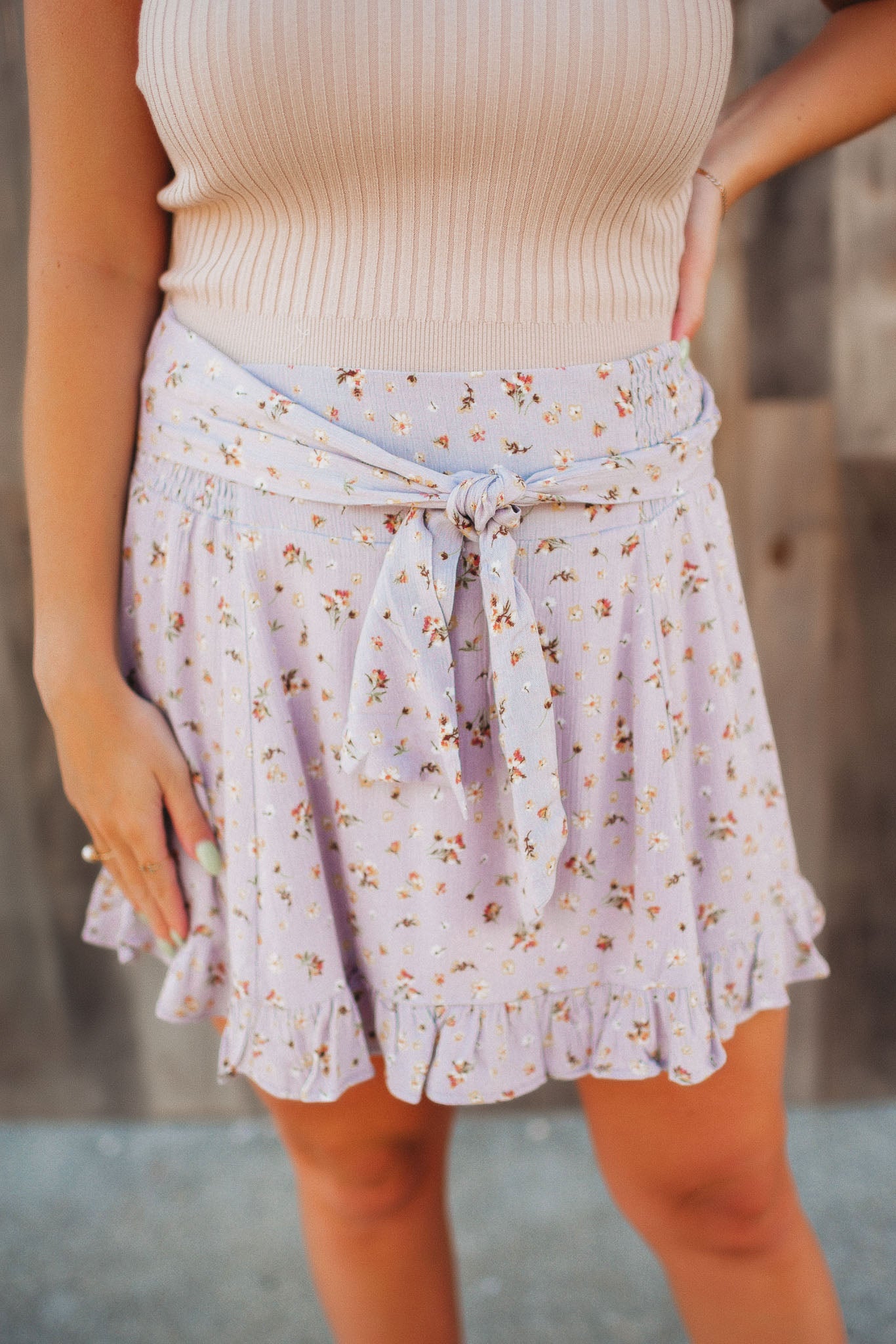 Hold Me Closer Floral Skirt (Lilac)