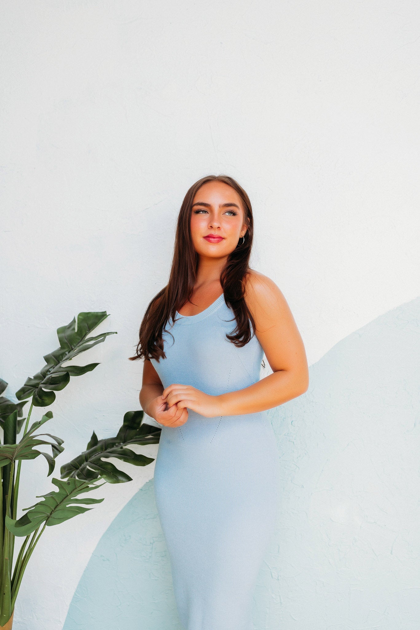 Here Without You Midi Dress (Baby Blue)