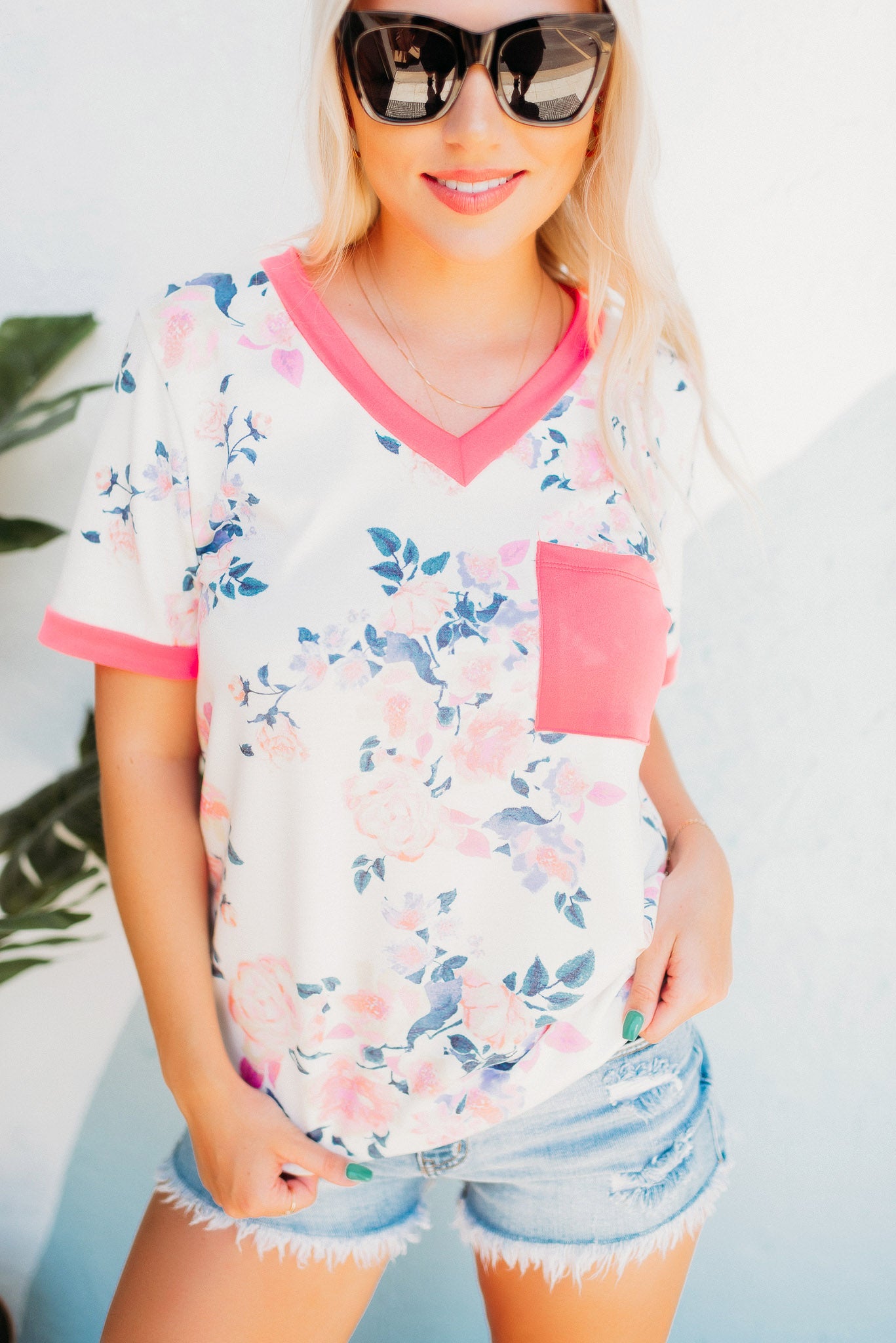 Power To The Flower Pocket Tee (Ivory) DEAL of the DAY