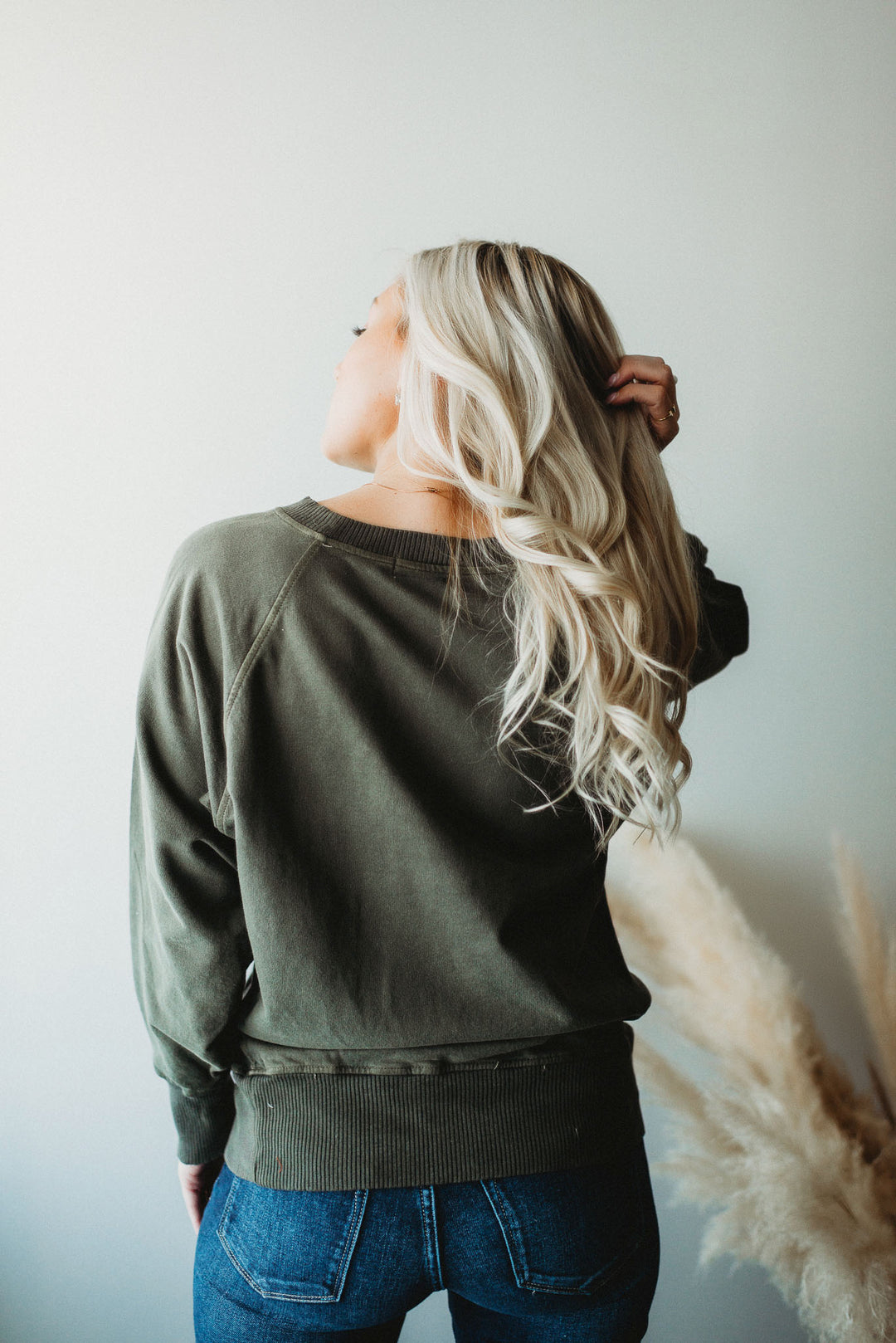 On The Go Crew Pullover (Dark Olive)