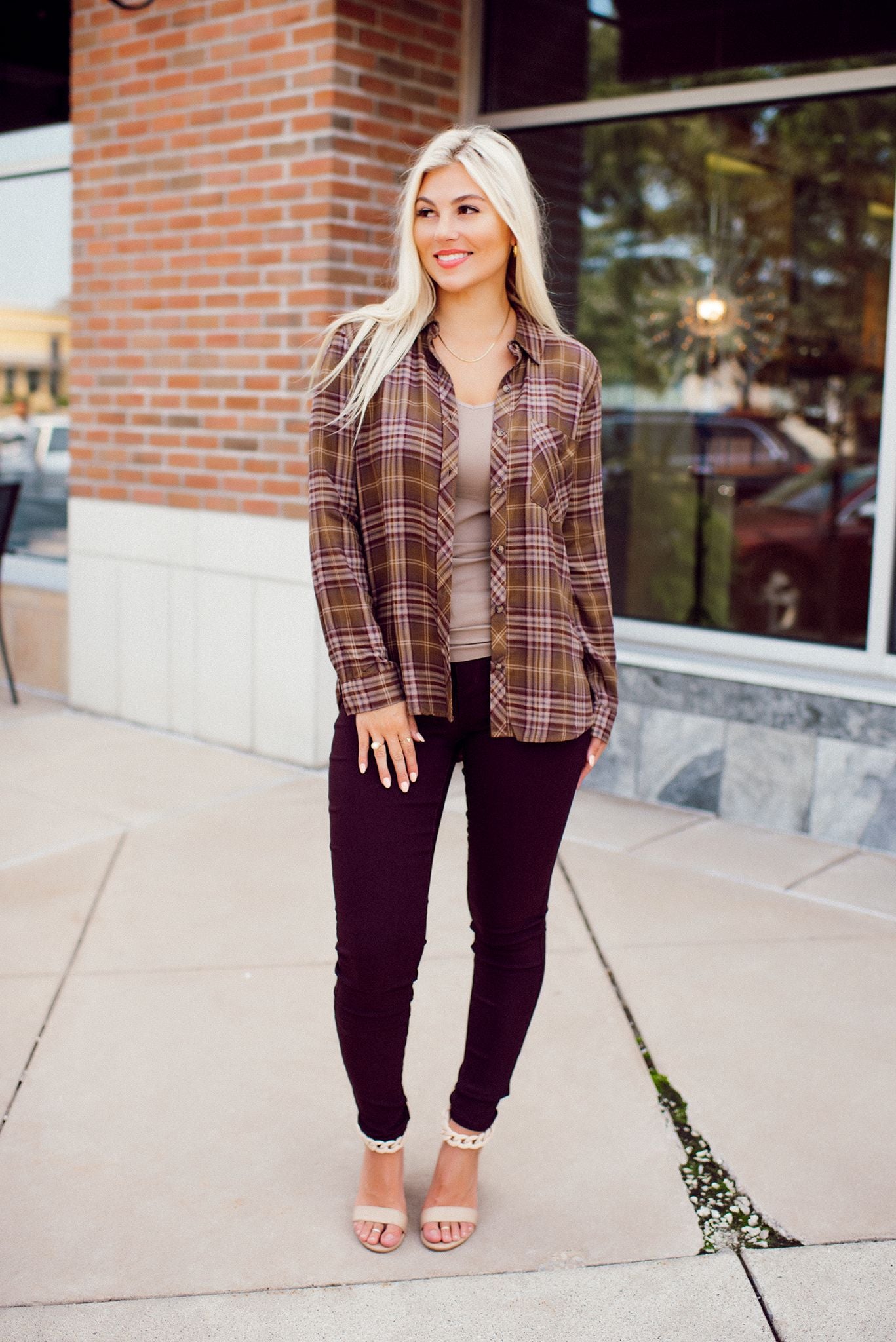 The Emerson Plaid Flannel (Olive/Brown) FINAL SALE