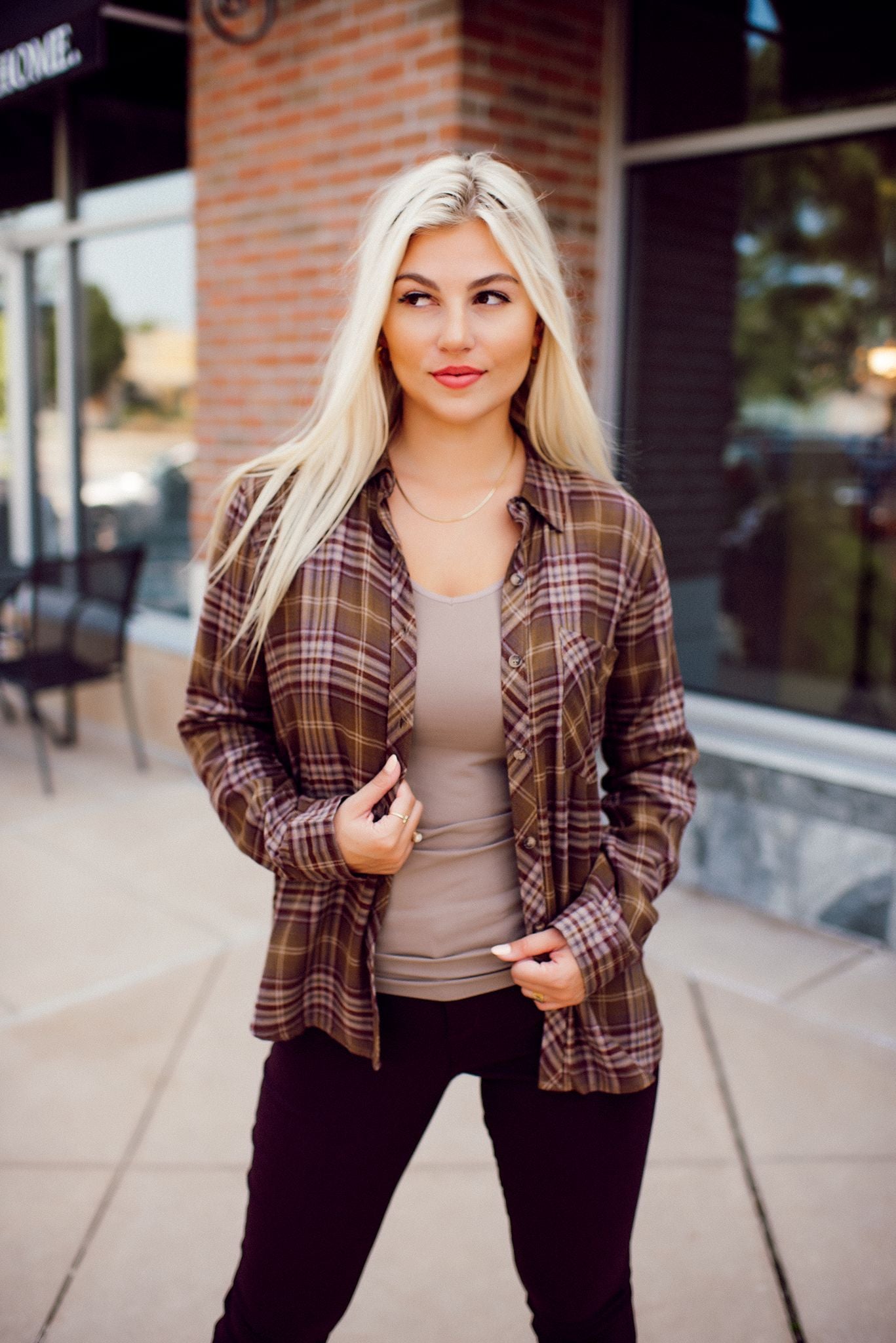 The Emerson Plaid Flannel (Olive/Brown) FINAL SALE